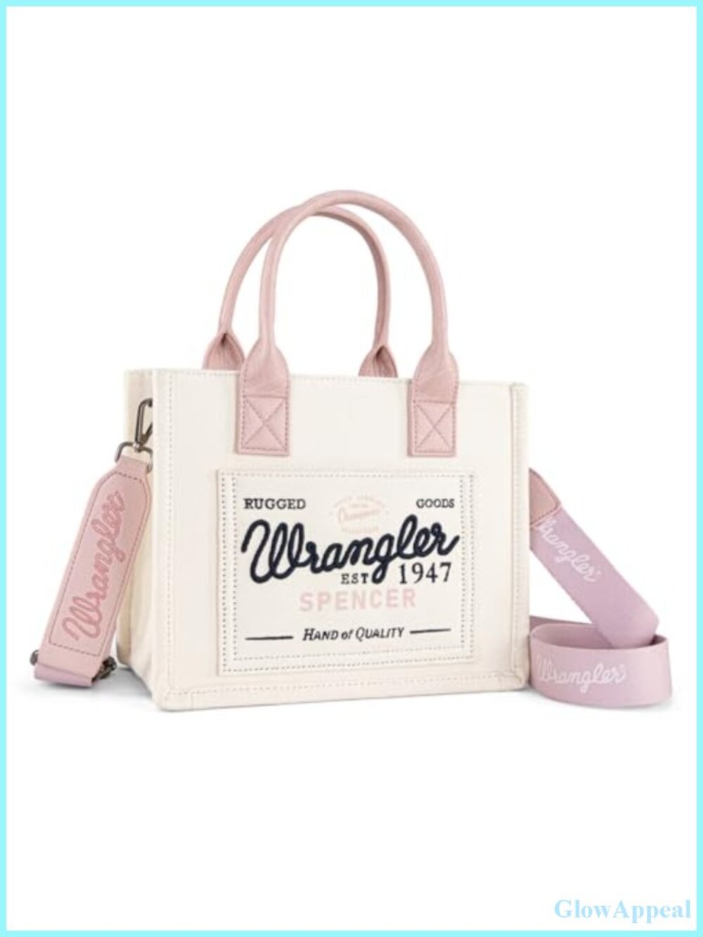 Women's Canvas Tote Bag with Top Zip Pockets